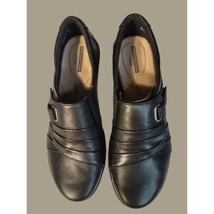 Collection by Clarks Black Cushioned Slip-On Shoes With Buckle Detail Size 7M